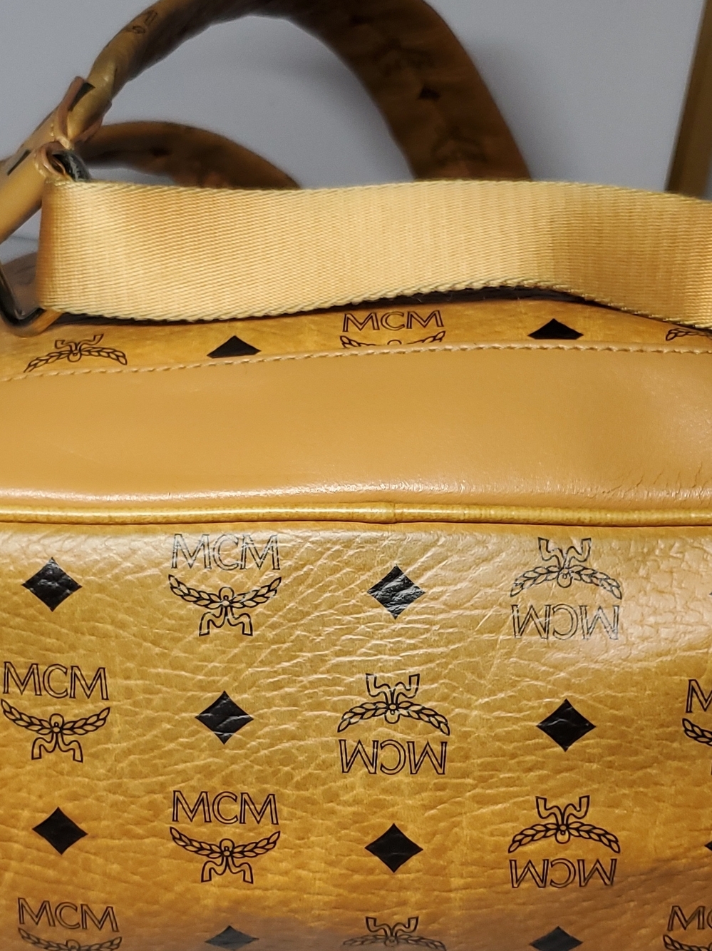 Authentic MCM Cognac Logo Monogram Backpack-Large - Picture 8 of 16